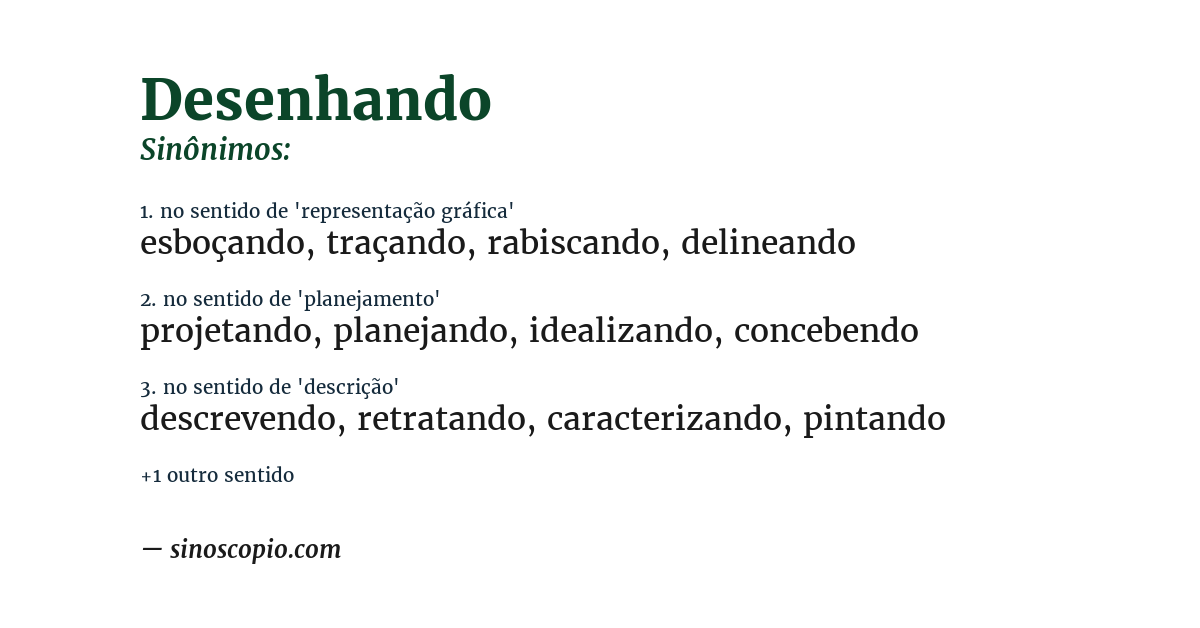 Sinônimo de desenhando