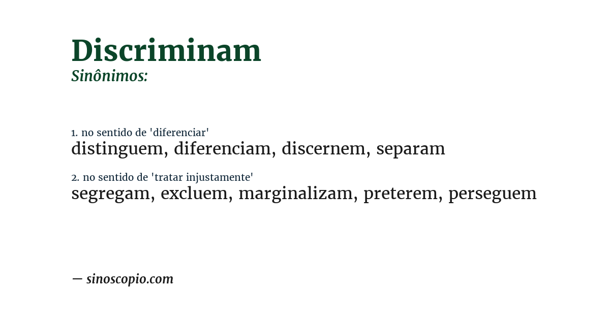 Sinônimo de discriminam