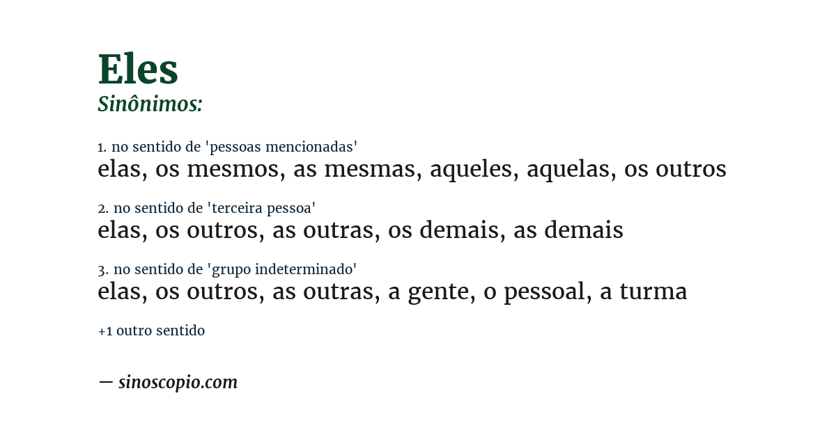 Sinônimo de eles