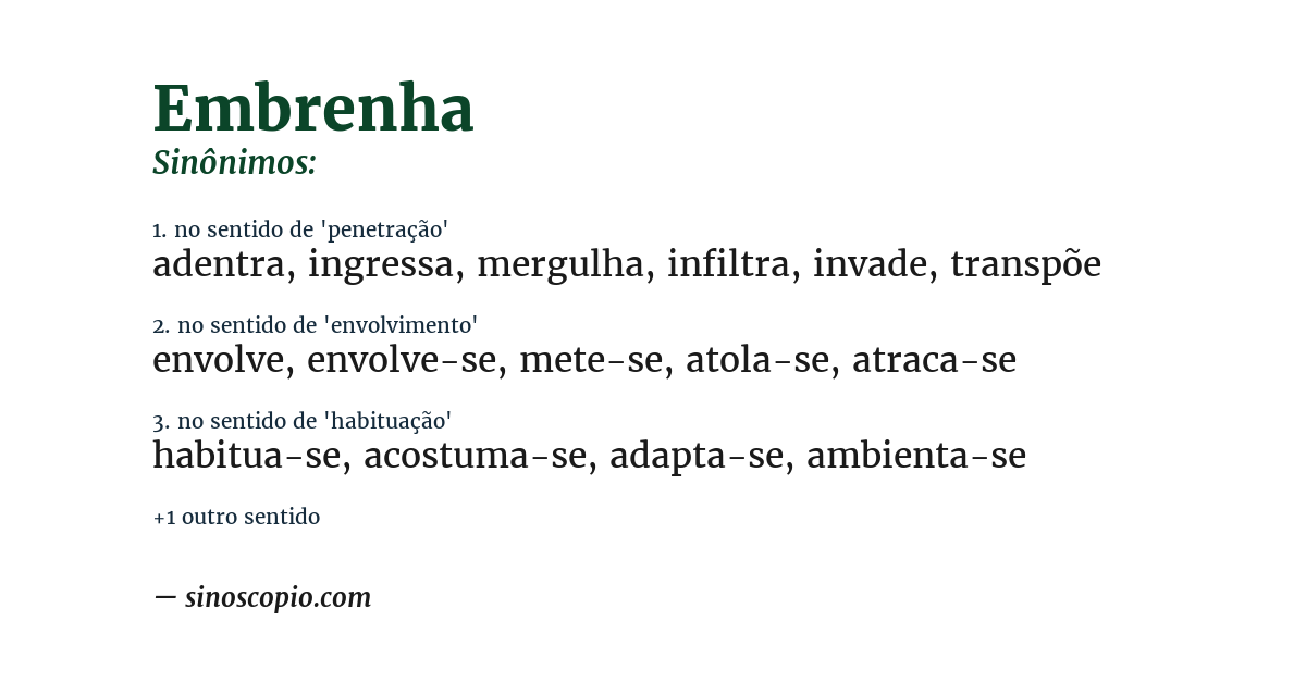 Sinônimo de embrenha