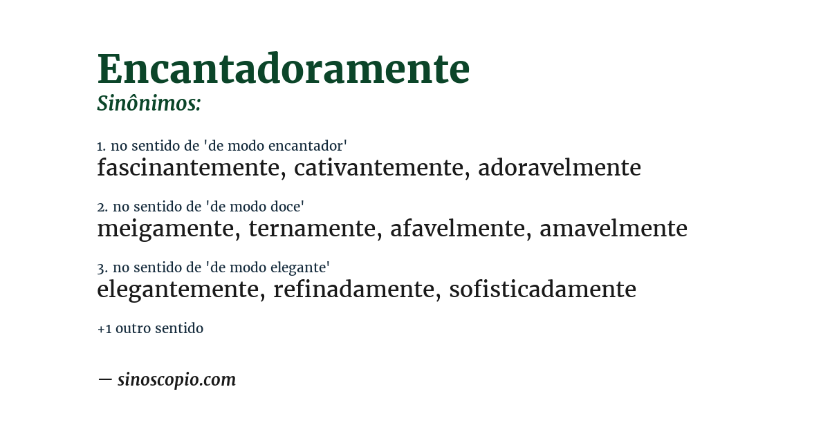 Sinônimo de encantadoramente