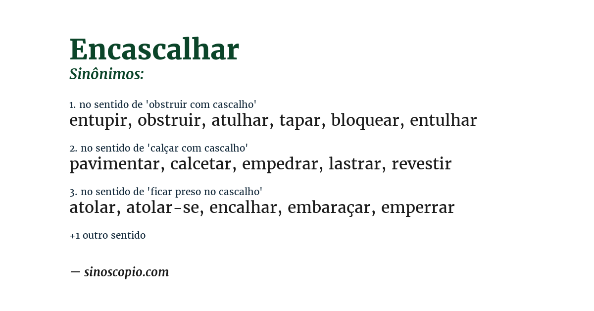 Sinônimo de encascalhar