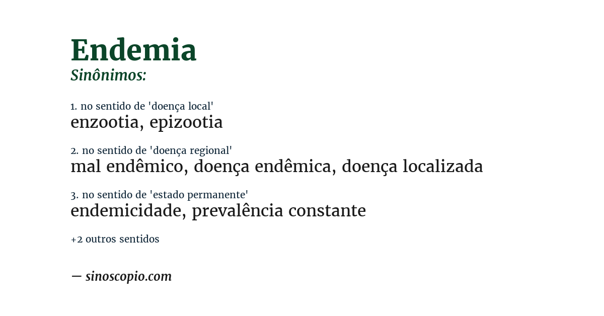 Sinônimo de endemia