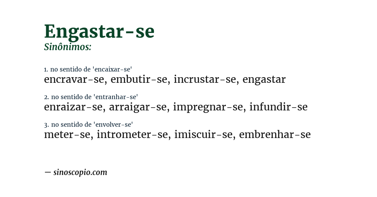 Sinônimo de engastar-se