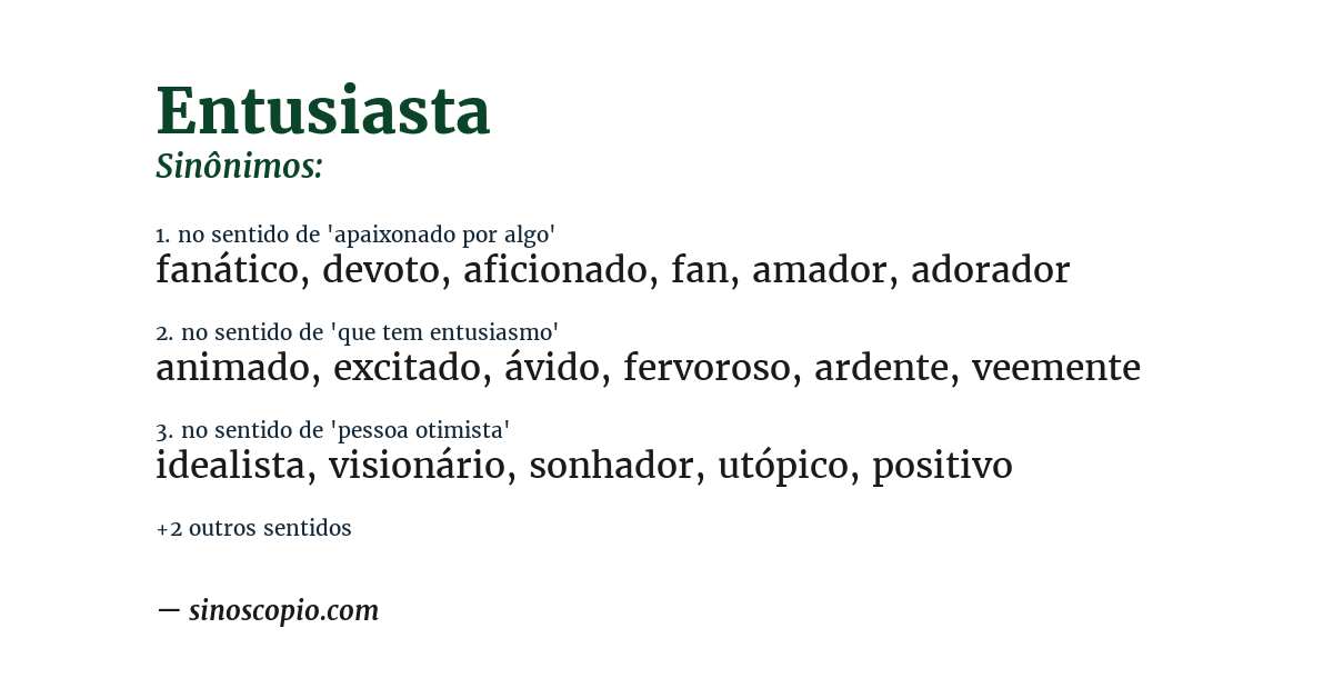 Sinônimo de entusiasta