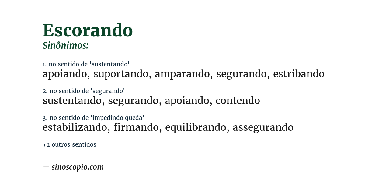 Sinônimo de escorando
