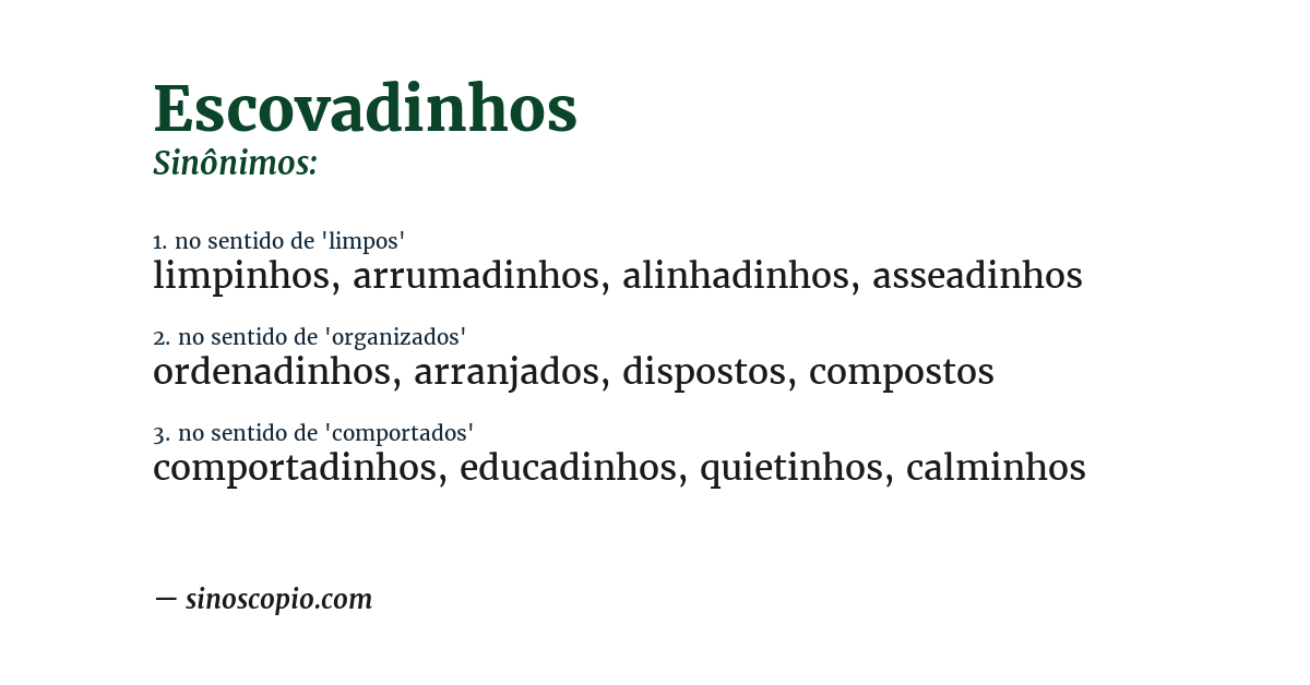 Sinônimo de escovadinhos