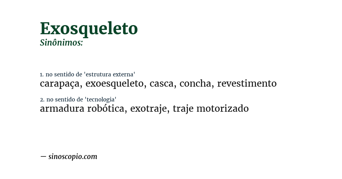 Sinônimo de exosqueleto