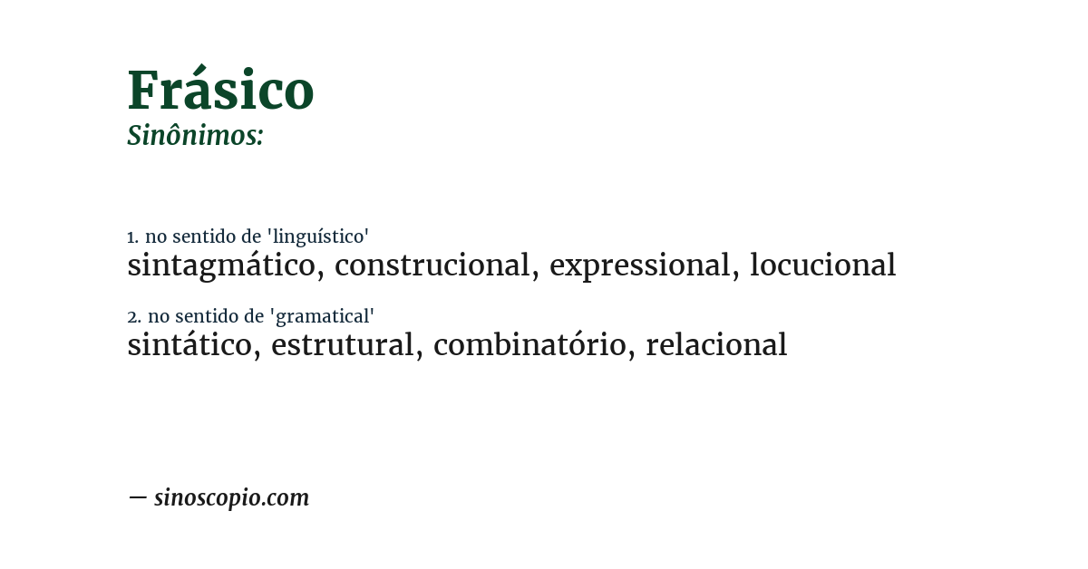 Sinônimo de frásico