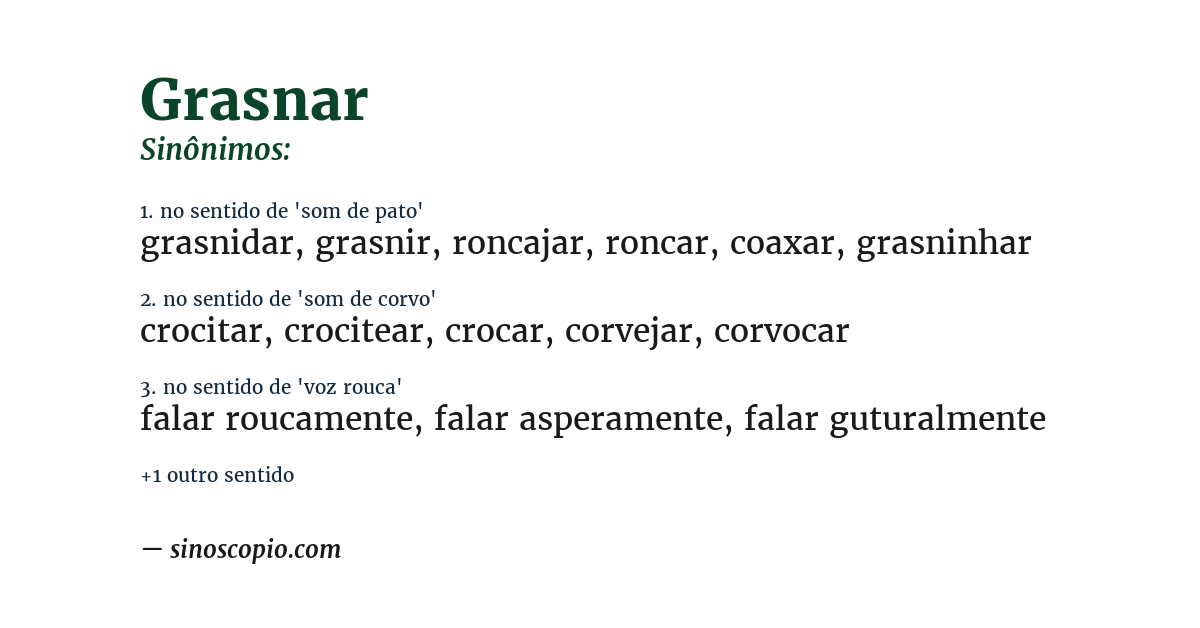 Sinônimo de grasnar