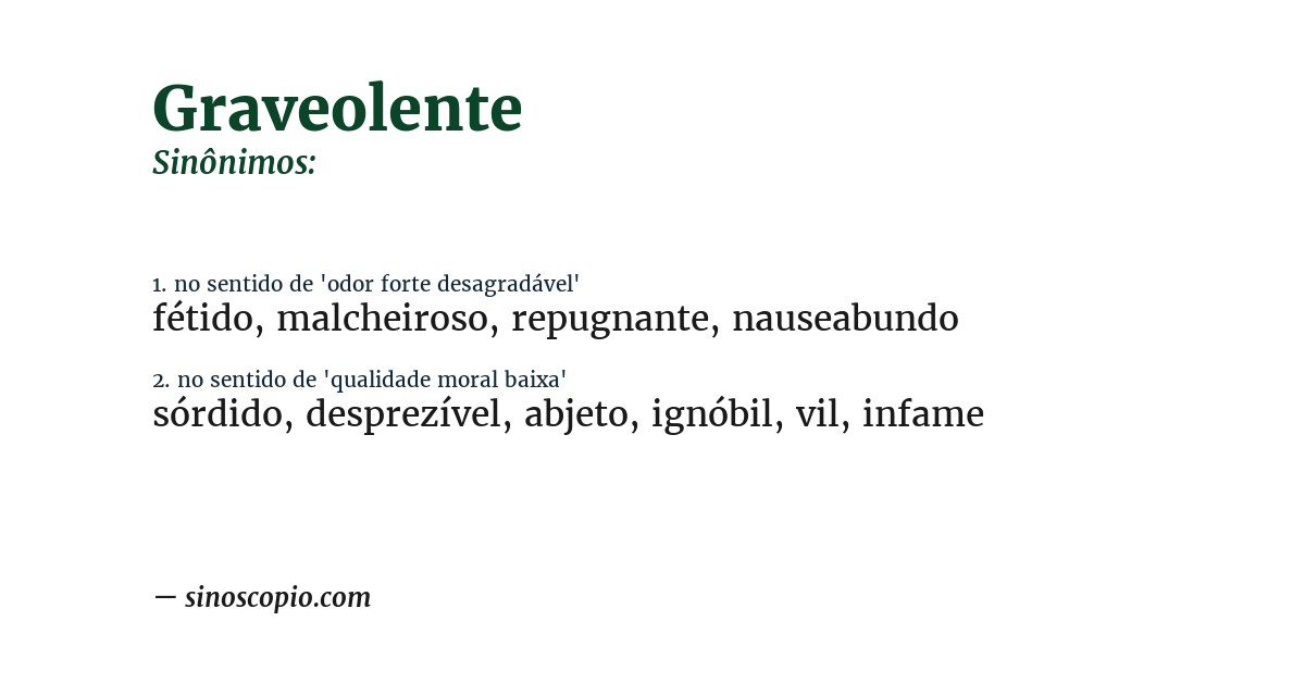 Sinônimo de graveolente