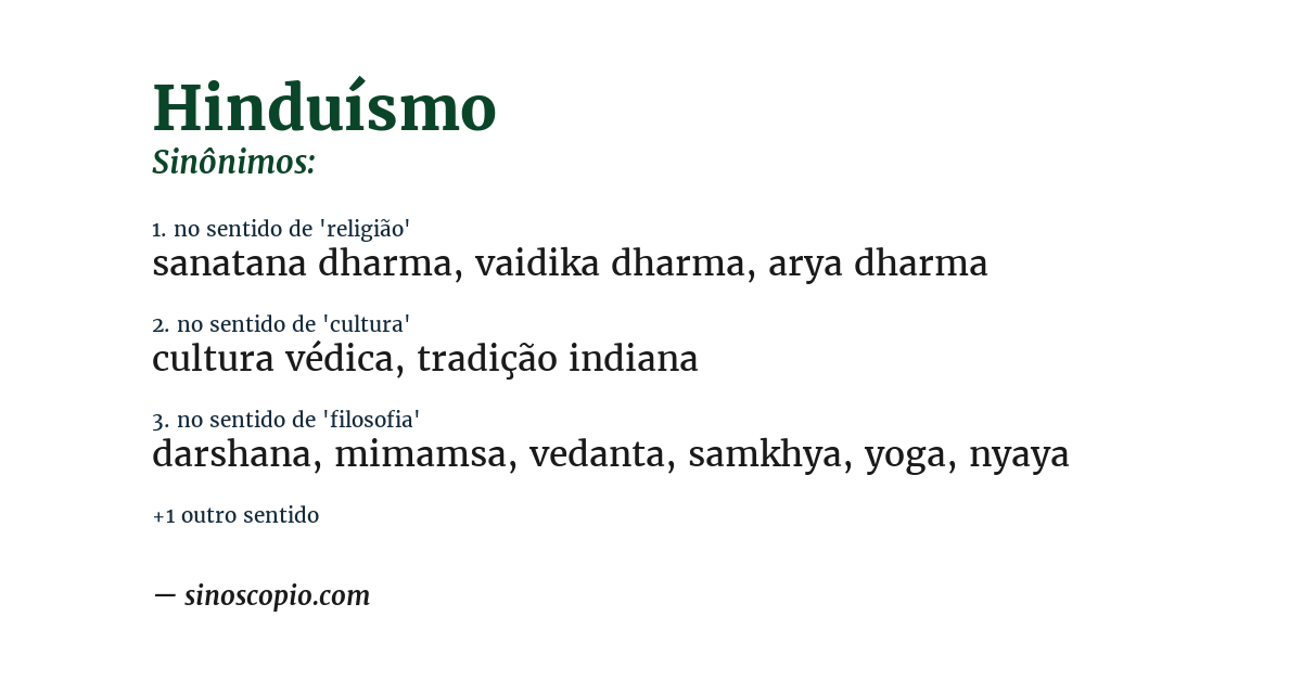 Sinônimo de hinduísmo