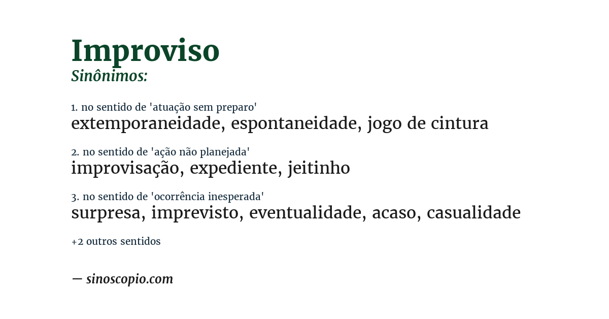 Sinônimo de improviso