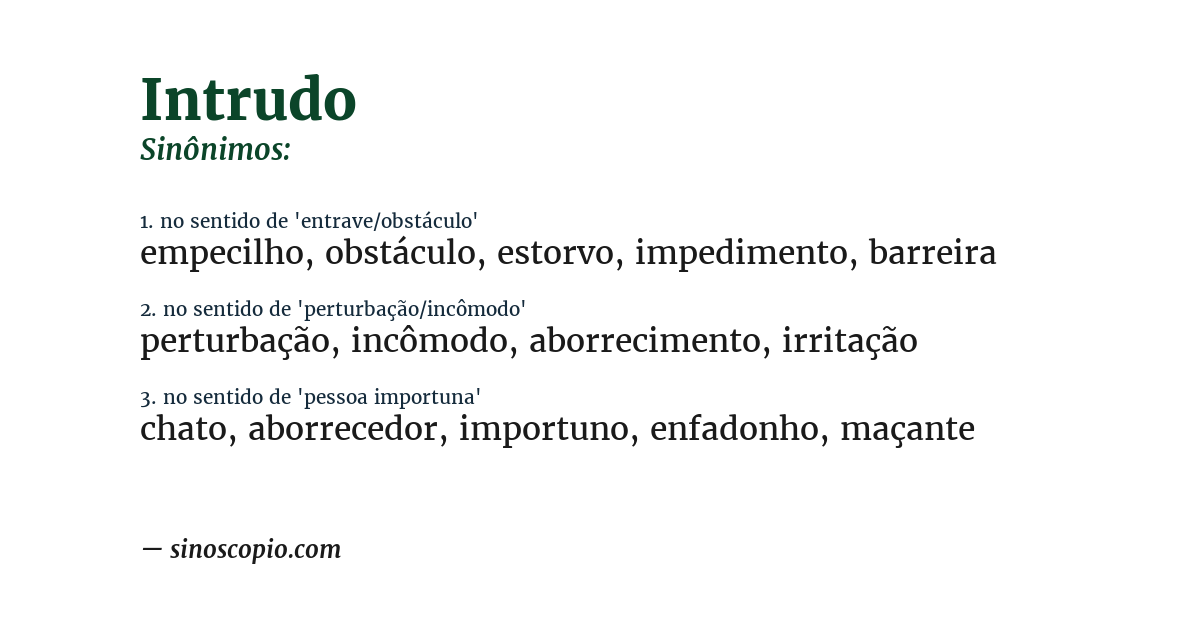 Sinônimo de intrudo