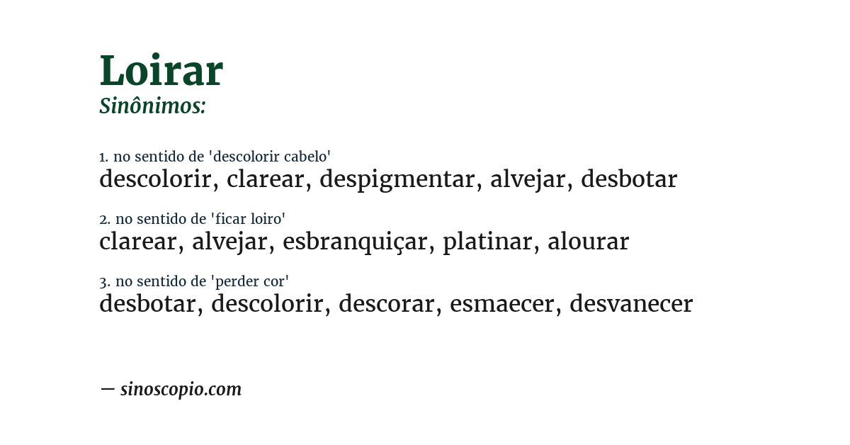 Sinônimo de loirar