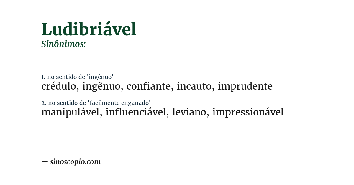 Sinônimo de ludibriável