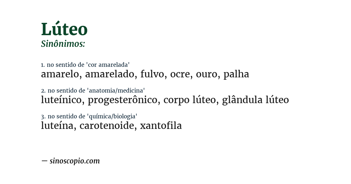 Sinônimo de lúteo