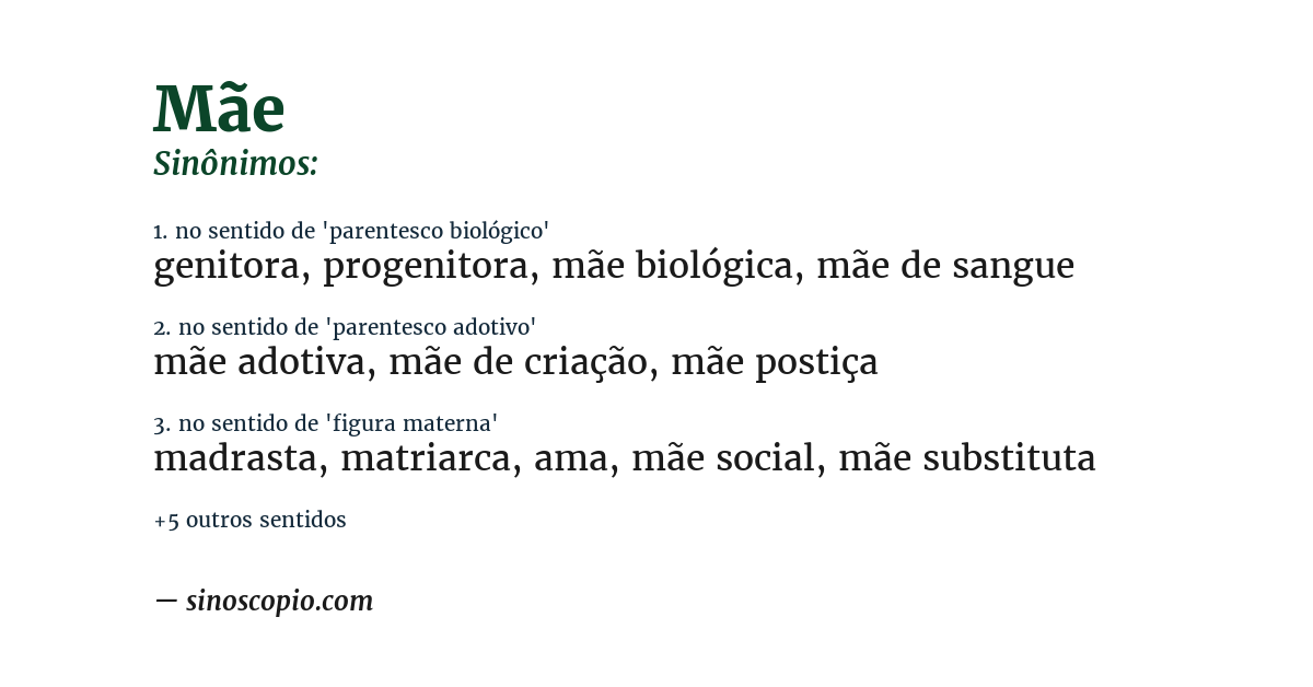 Sinônimo de mãe