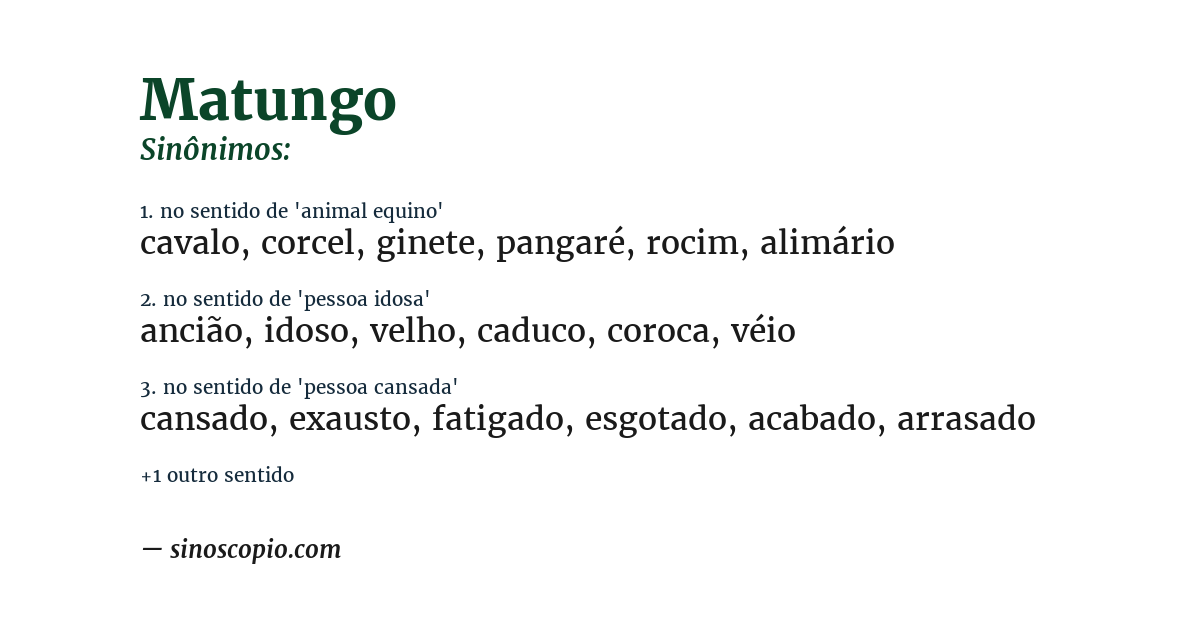Sinônimo de matungo