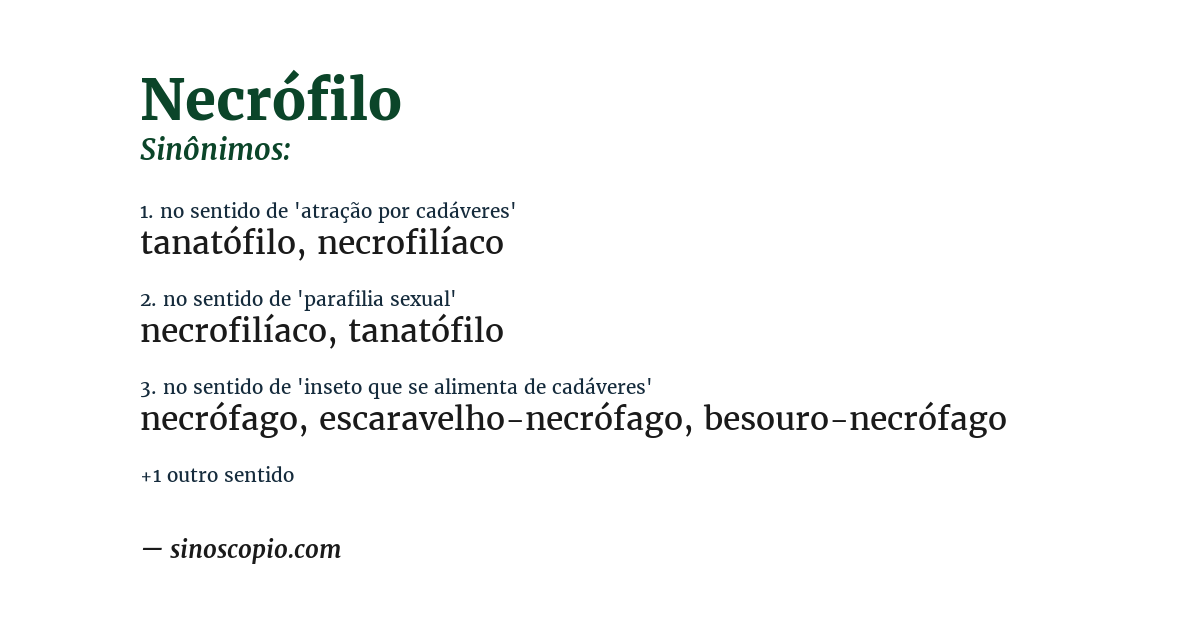 Sinônimo de necrófilo