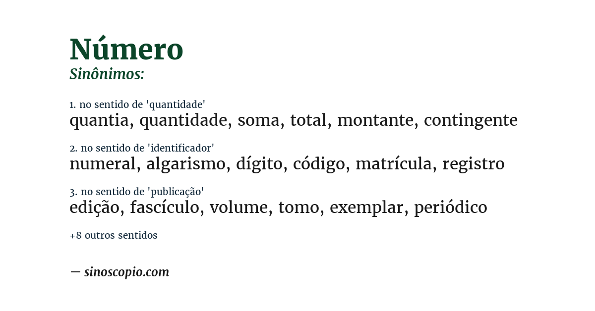 Sinônimo de número