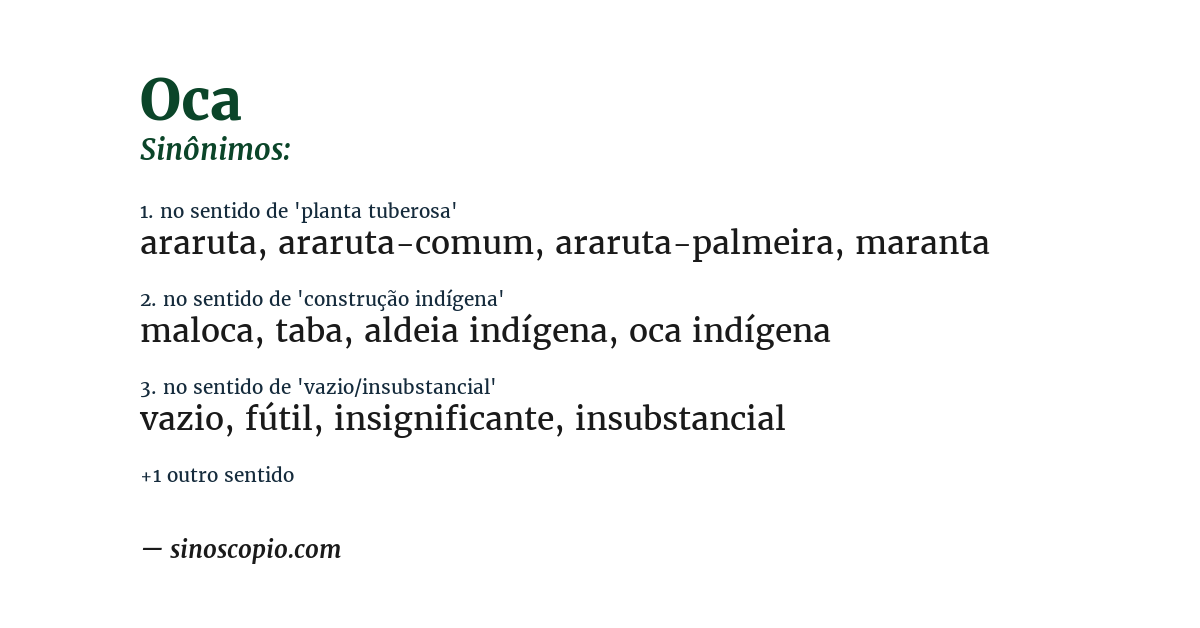 Sinônimo de oca