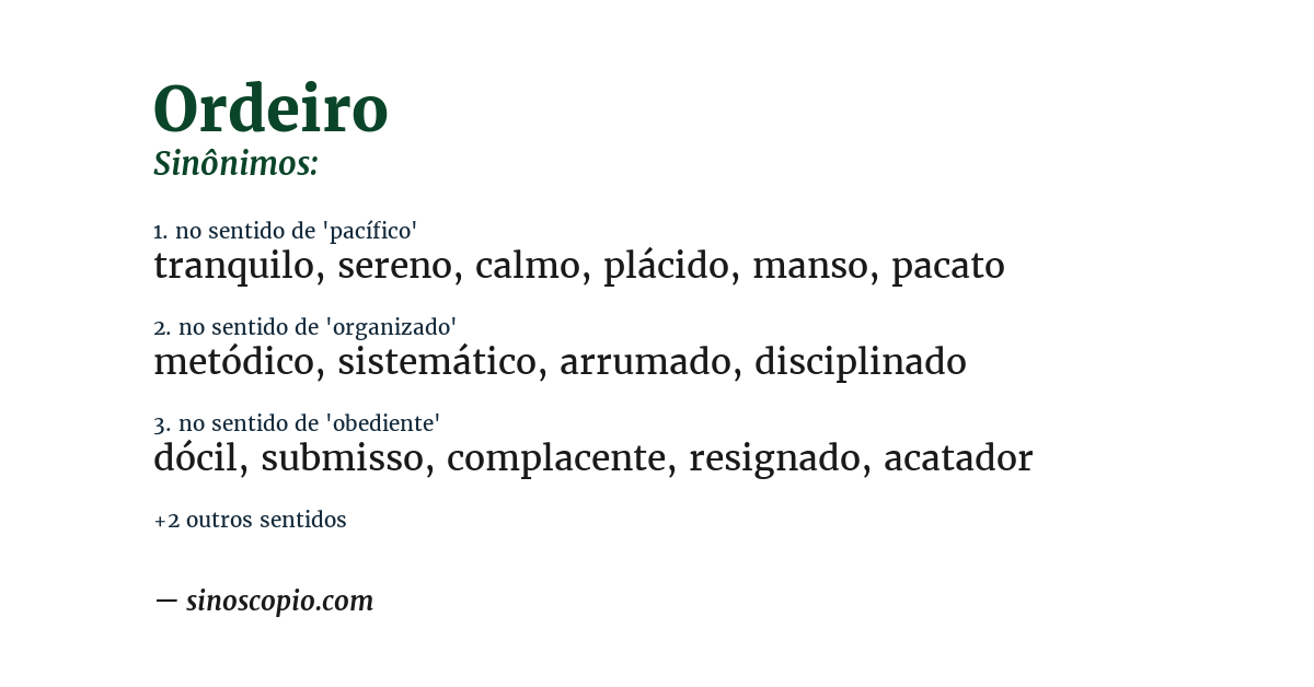 Sinônimo de ordeiro