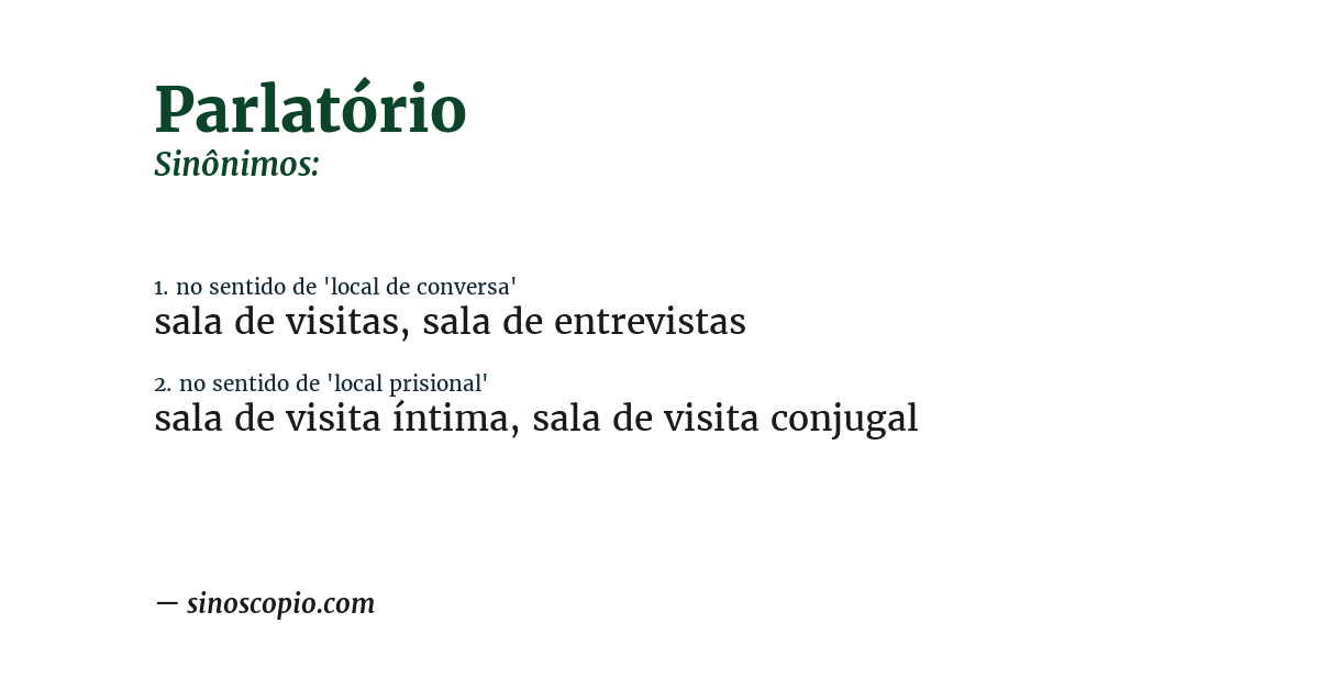 Sinônimo de parlatório