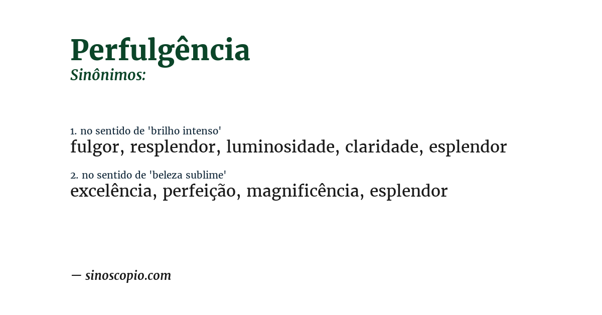 Sinônimo de perfulgência