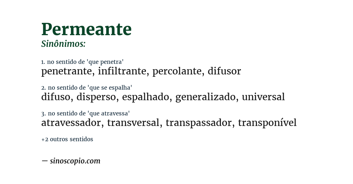 Sinônimo de permeante