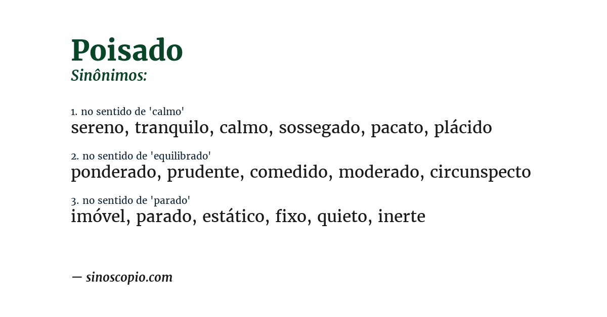 Sinônimo de poisado