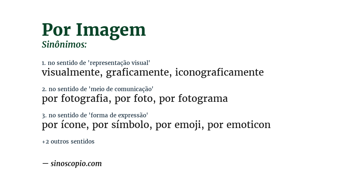 Sinônimo de por imagem
