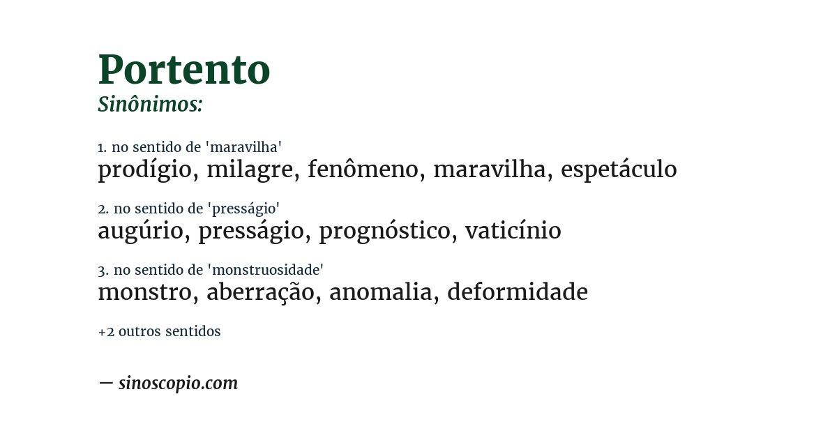 Sinônimo de portento