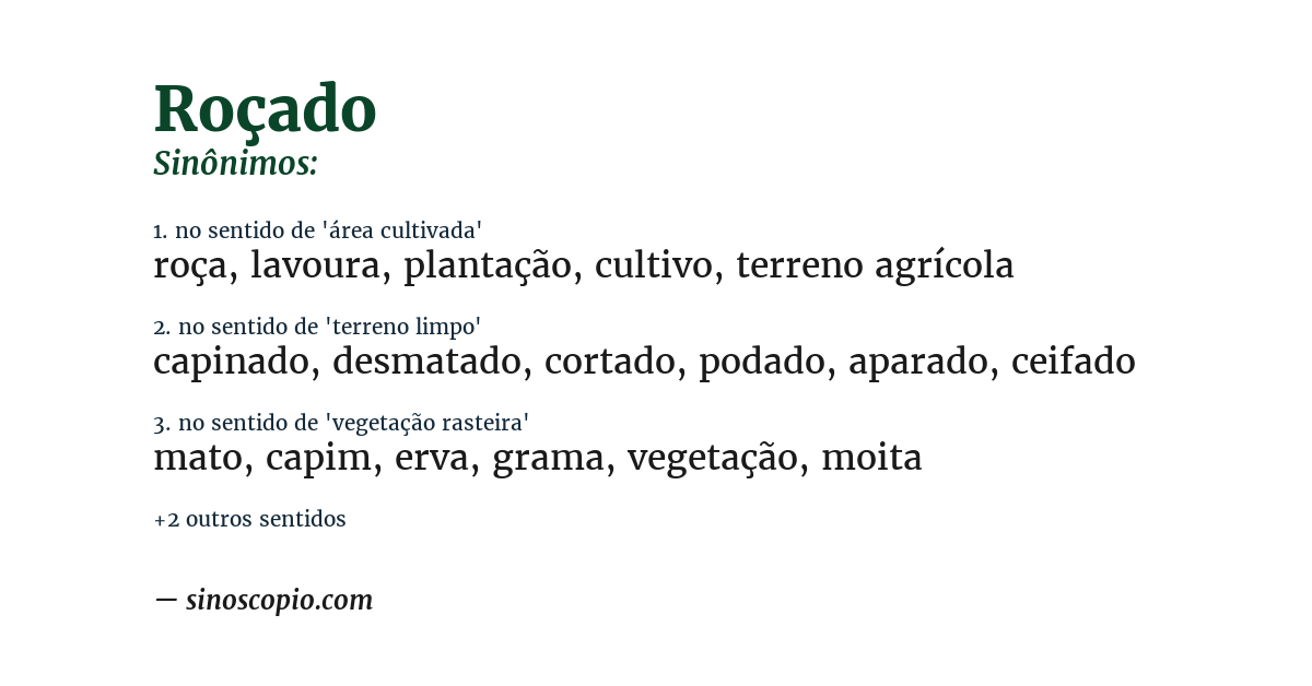 Sinônimo de roçado