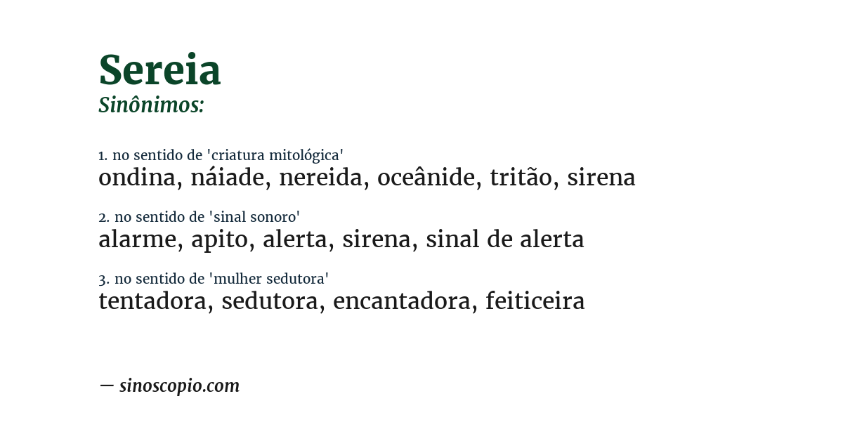 Sinônimo de sereia