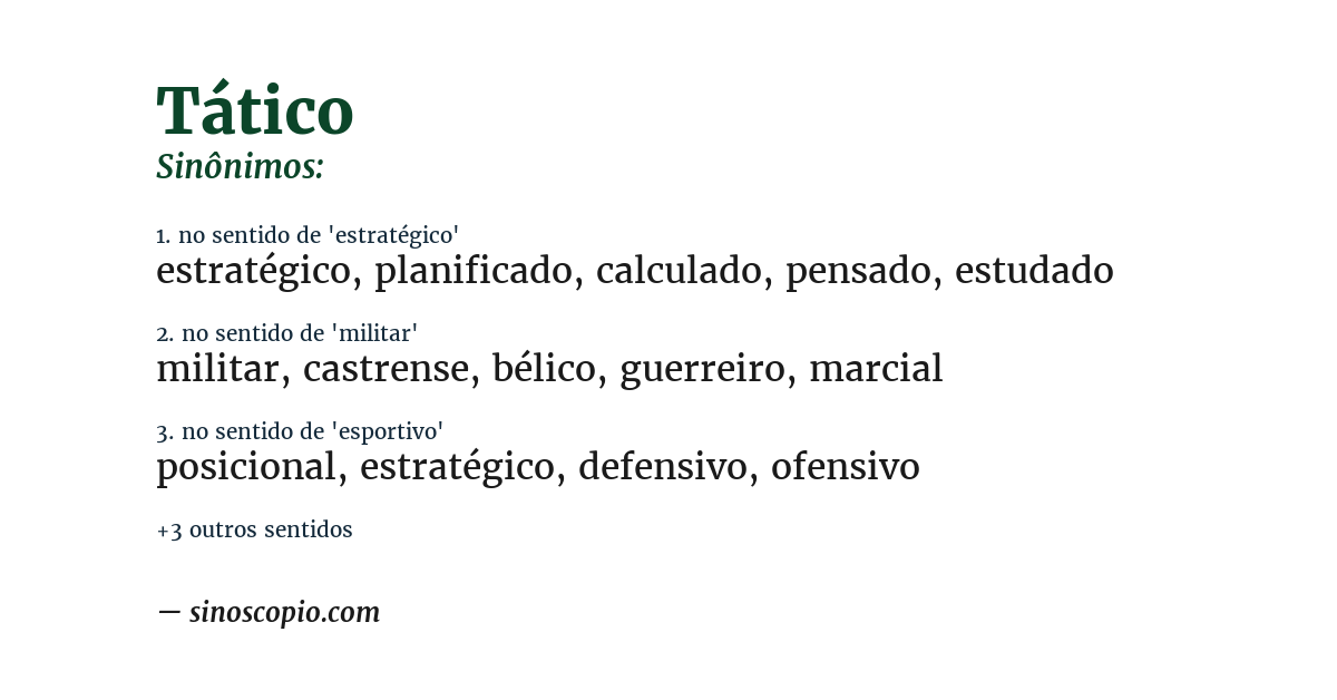 Sinônimo de tático