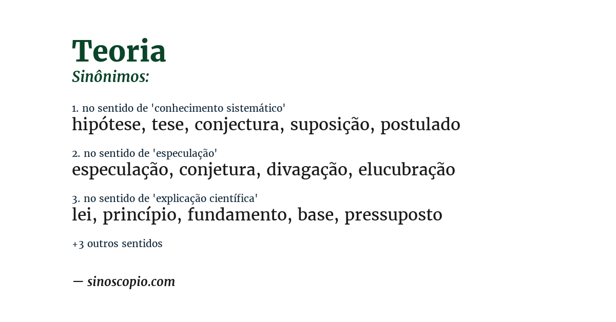 Sinônimo de teoria