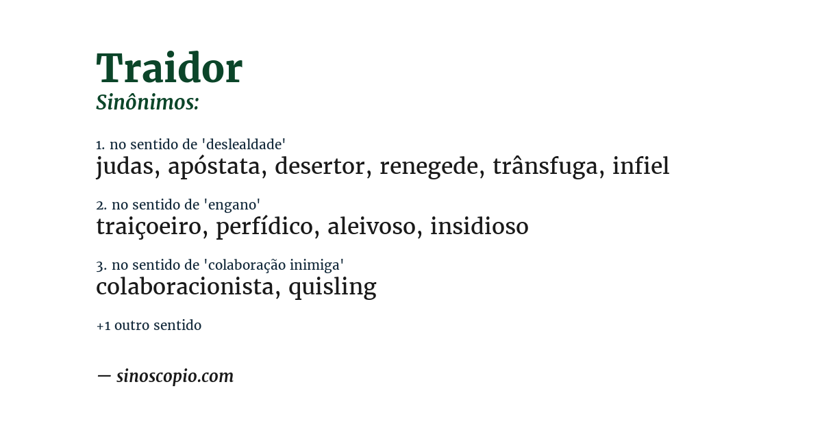 Sinônimo de traidor