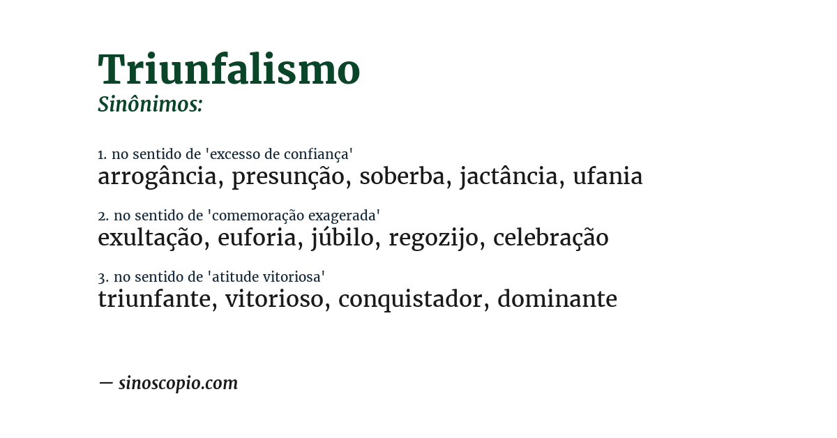 Sinônimo de triunfalismo