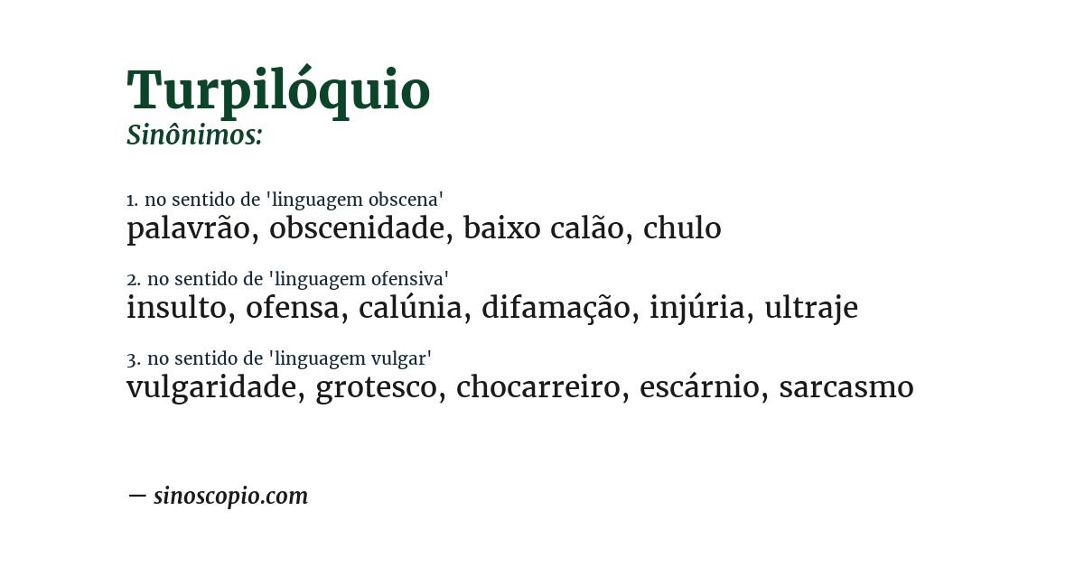 Sinônimo de turpilóquio