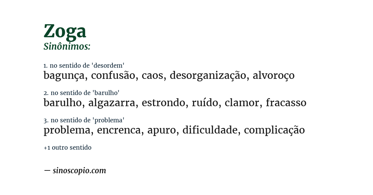 Sinônimo de zoga
