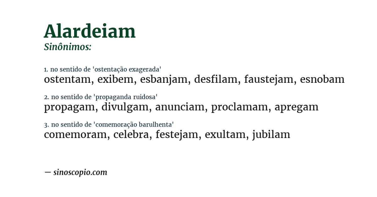 Sinônimo de alardeiam