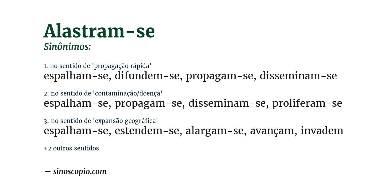Sinônimo de alastram-se