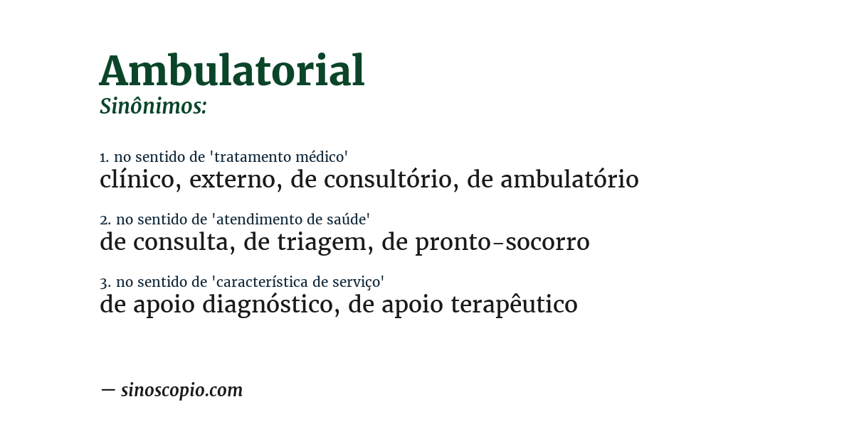 Sinônimo de ambulatorial