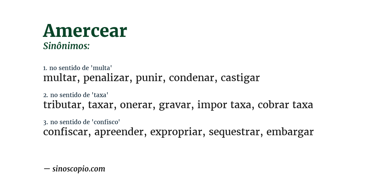Sinônimo de amercear