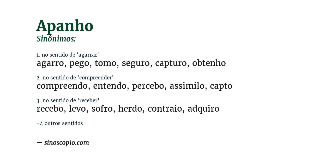 Sinônimo de apanho