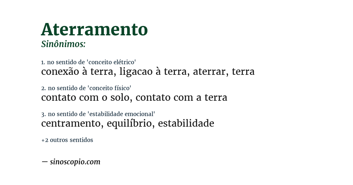 Sinônimo de aterramento