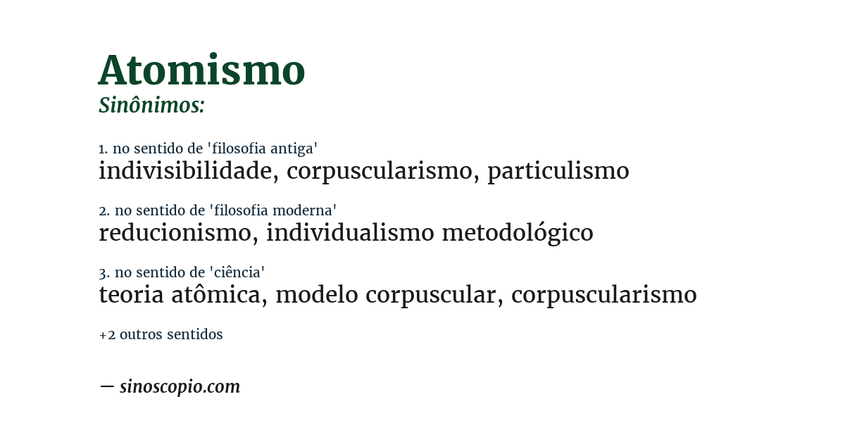 Sinônimo de atomismo