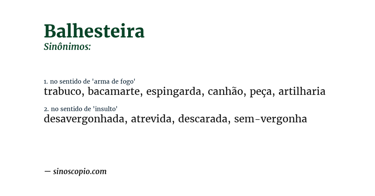 Sinônimo de balhesteira