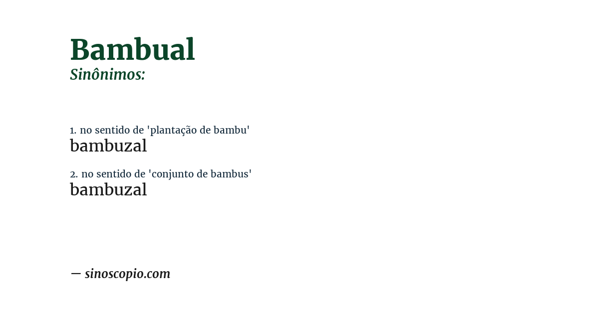 Sinônimo de bambual